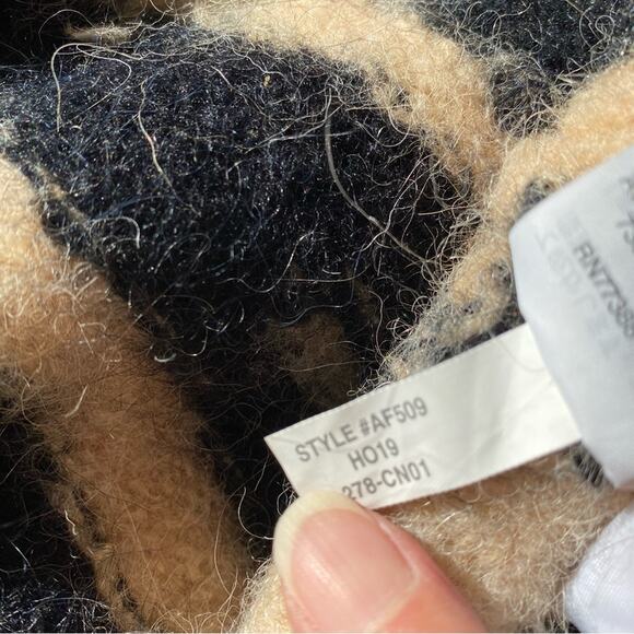 Madewell Wool Alpaca Shrunken Pullover Sweater in Tiger Stripe Sz XS Cropped - Picture 8 of 11